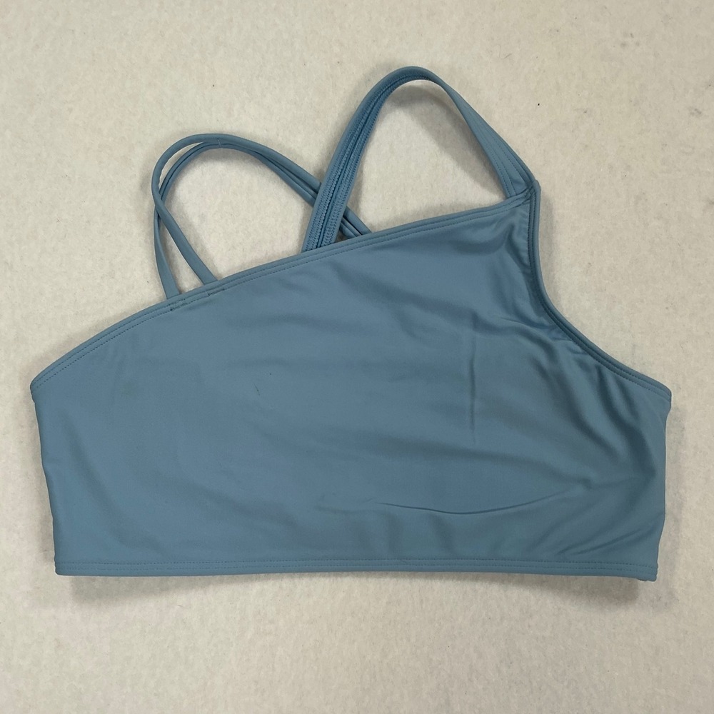 Abercrombie Kids Blue Asymmetric One Shoulder Bikini Swim Top Size 15/16